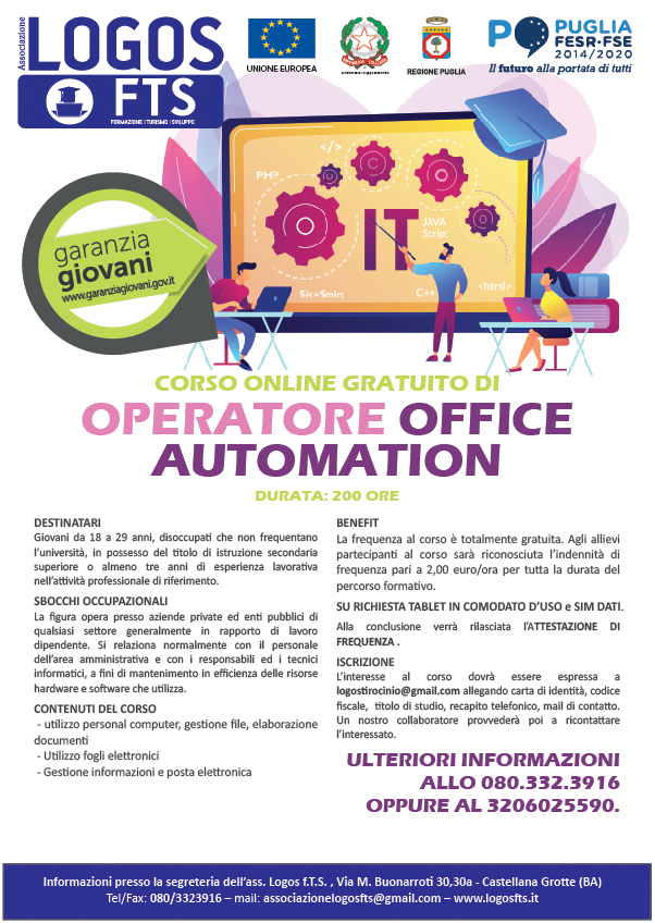 Locandina Corso Operatore office automation